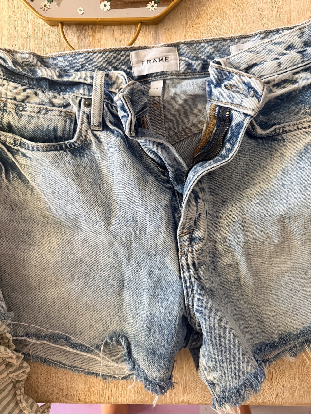 Frame Denim Light Blue Relaxed Denim Shorts